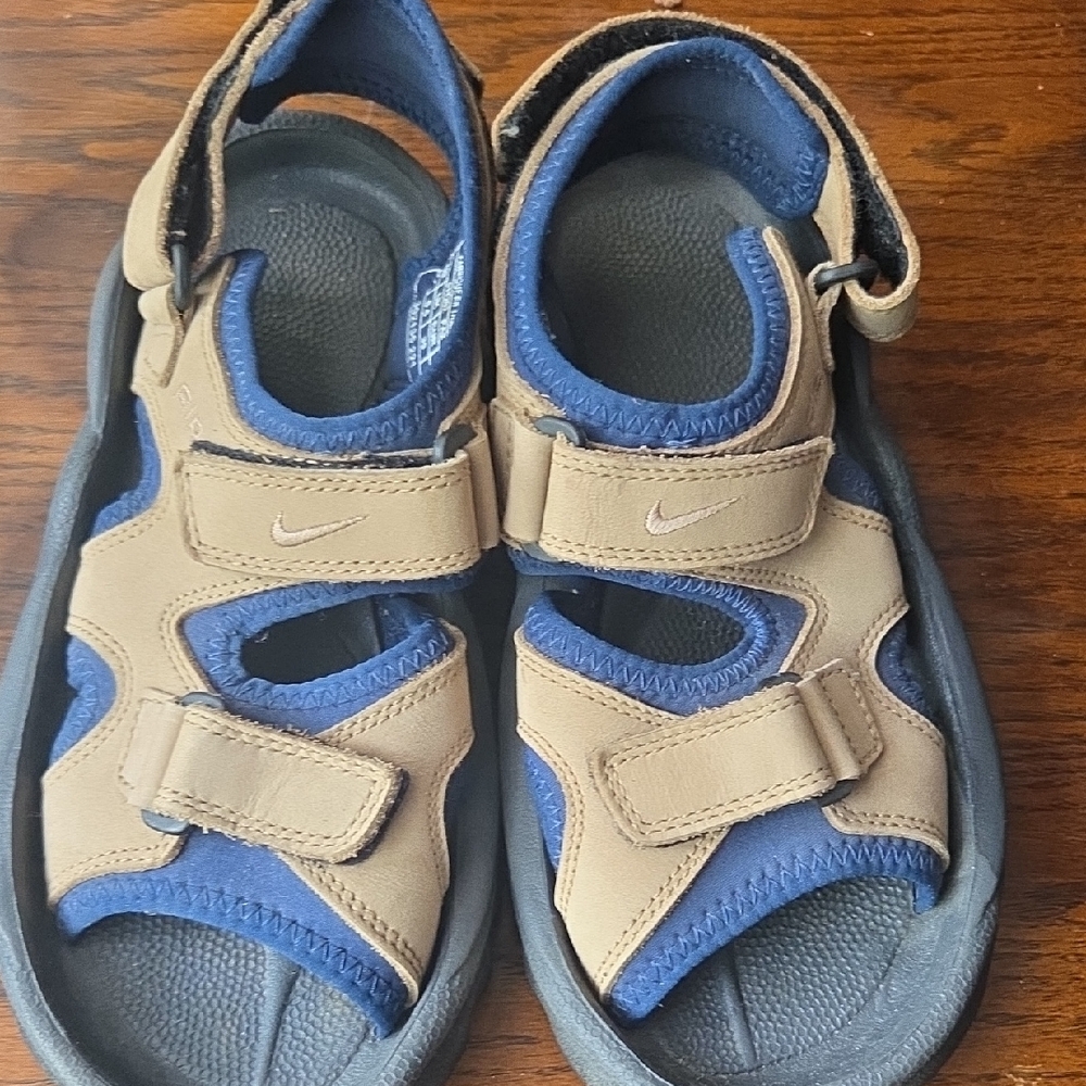Nike Mens Sandals - Tan and Blue